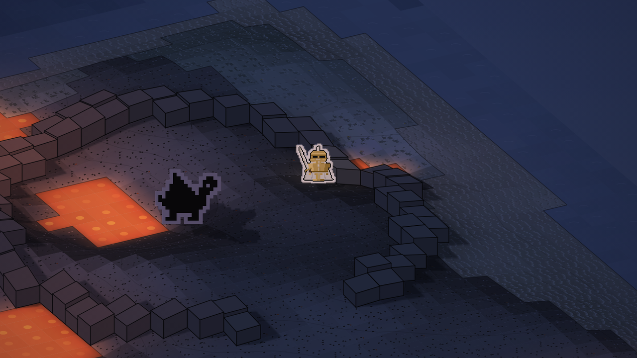 Lava glowing in the dark around Old Cinder's crater