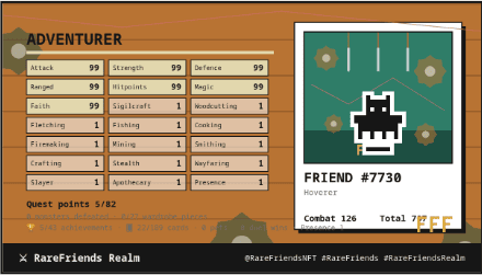 An adventurer card in the Federation's Workshop layout, copper and gears